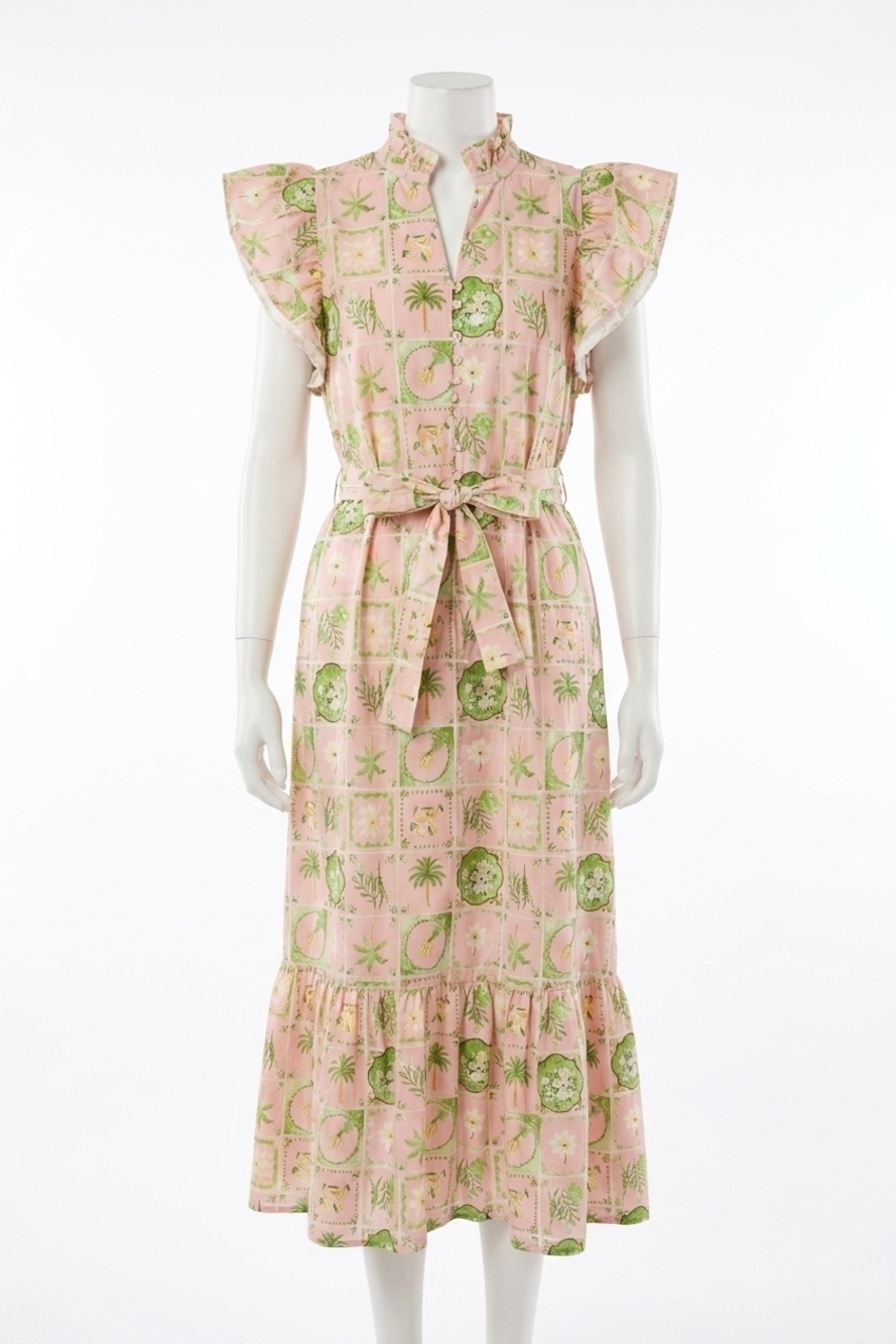 NEW ENTRO petunia midi dress in salmon